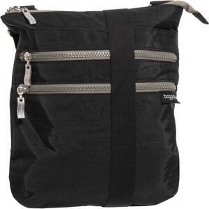 Baggallini 3-Zip Crossbody Purse –‎ Black/Sand Lining, One Size